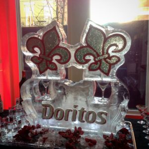a Doritos double luge at Super Bowl week party in the New Orleans CBD