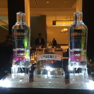 Smirnoff Vodka ice display with 2 bottle luges