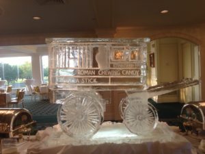Roman Candy Cart wedding ice sculpture