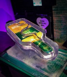 a Tullamore Dew Irish Whiskey ice luge