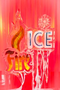 a fire and ice ice sculpture by ice dragon ice sculptures