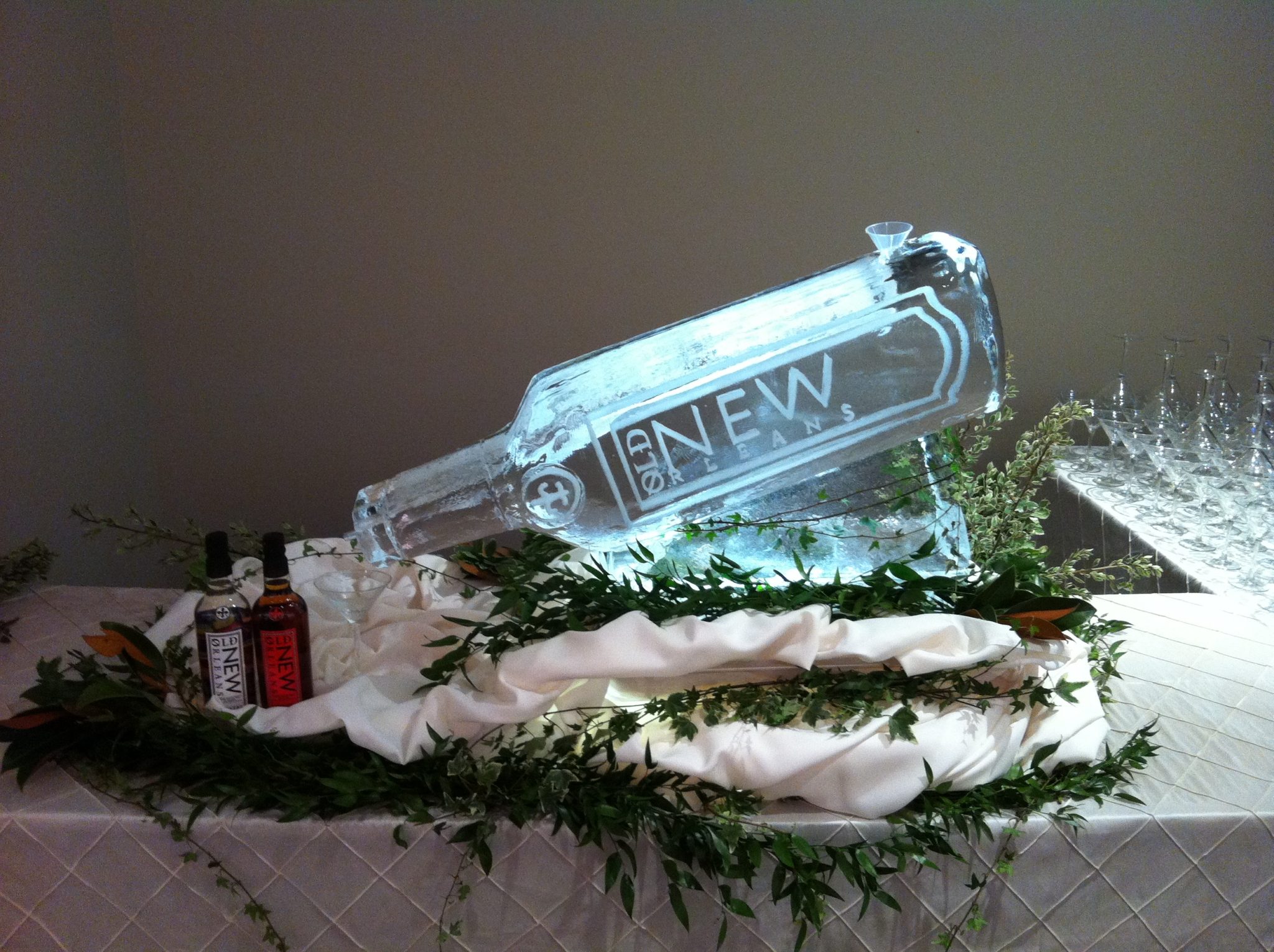 an Old New Orleans Rum ice luge