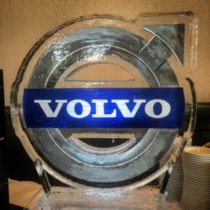 Volvo logo ice sculpture by ice dragon ice sculptures at the Windsor Court Hotel
