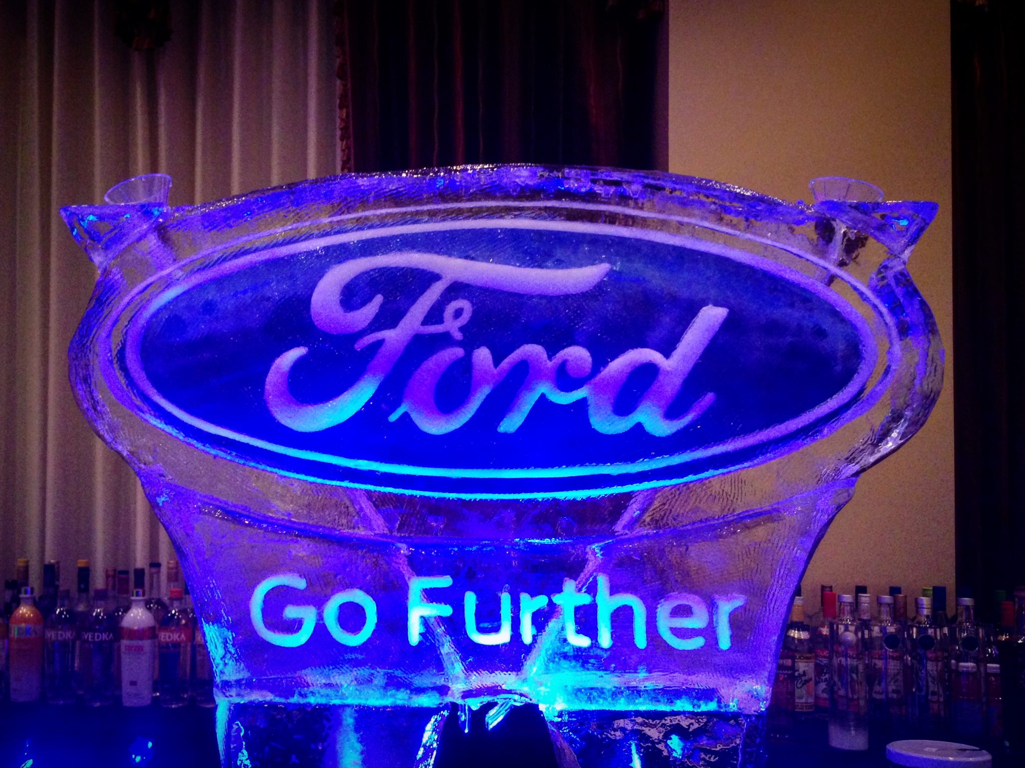 full color Ford logo ice luge