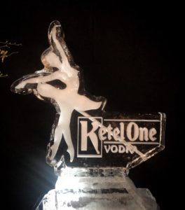 a Ketel One ice luge featuring a ballerina design