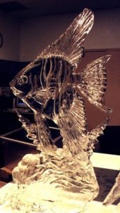 angelfish ice sculpture by ice dragon ice sculptures