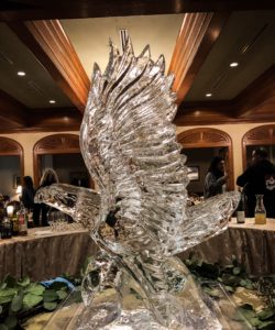 eagle ice sculpture on the set of On Becoming a God in Central Florida