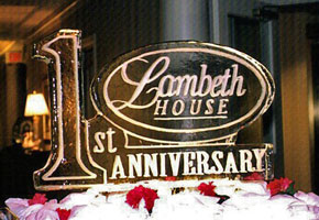 a 1st anniversary ice sculpture for Lambeth House in New Orleans. By ice dragon ice sculptures