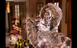 Revenge of the Bridesmaids baby cupid ice sculpture