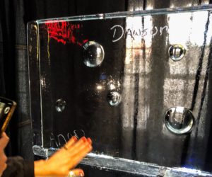 an engraveable graffiti wall from pure ice for GH Mumm