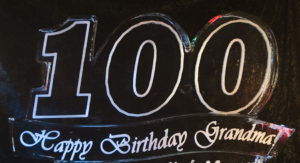 100th birthday ice sculpture for Grandma