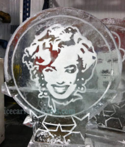 ice portrait of Marilyn Monroe