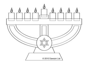 tabletop menorah ice sculpture design lineart