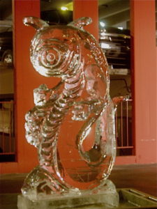 weird alien ice sculpture for a party in Biloxi, MS