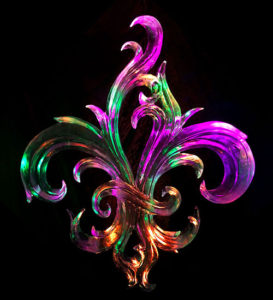 organic fleur-de-lis ice art sculpture