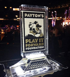 ice sculpture for New Orleans Saints coach Sean Payton's foundation gala