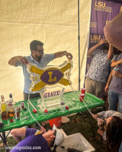 tailgating with an LSU Ole War Skule ice luge