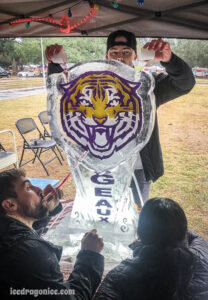 LSU tiger head Geaux ice luge