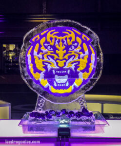 LSU tiger head ice sculpture