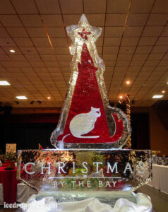 Christmas by the Bay ice sculpture for a BARC (now Baldwin County Humane Society) fundraiser