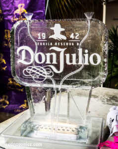 Don Julio tequila double ice luge by ice dragon ice sculptures