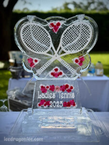 flowered ladies tennis luge by ice dragon ice sculptures