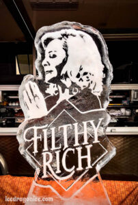 ice portrait of Kim Cattrall in Filthy Rich