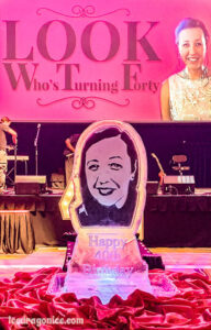 ice portrait for a 40th birthday