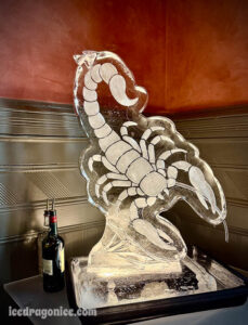 scorpion ice luge by ice dragon ice sculptures