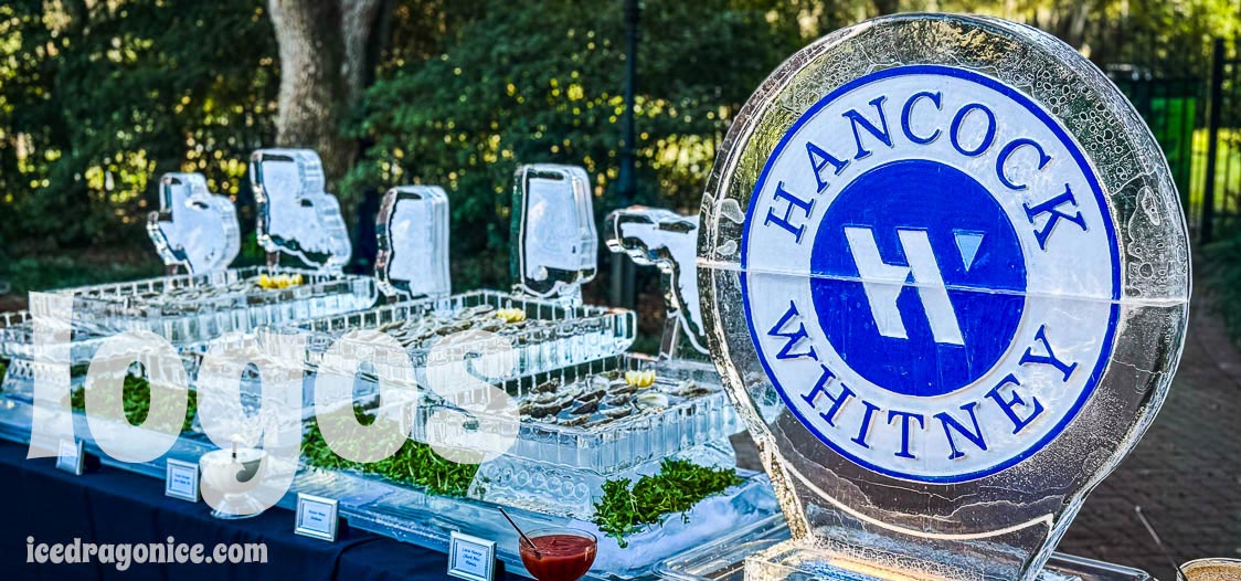Hancock Whitney Bank logo seafood display with the logo page title overlaid